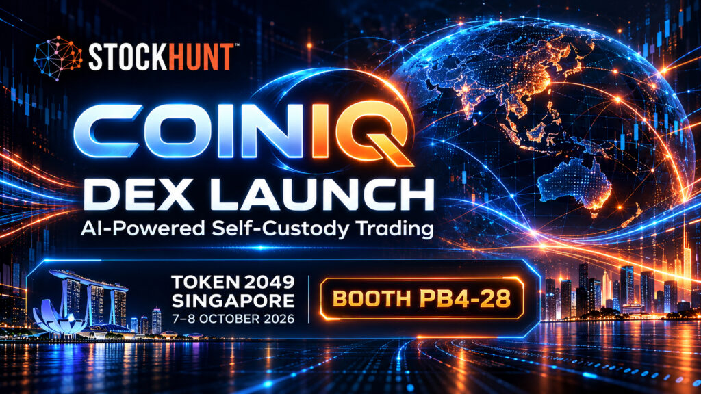 Stockhunt ra mắt CoinIQ, một DEX tự lưu ký được hỗ trợ bởi AI, tại TOKEN2049 Singapore