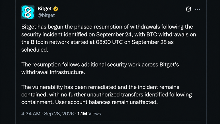Bitget khởi động lại việc rút Bitcoin khi cuộc điều tra vụ hack 388 triệu USD mở rộng