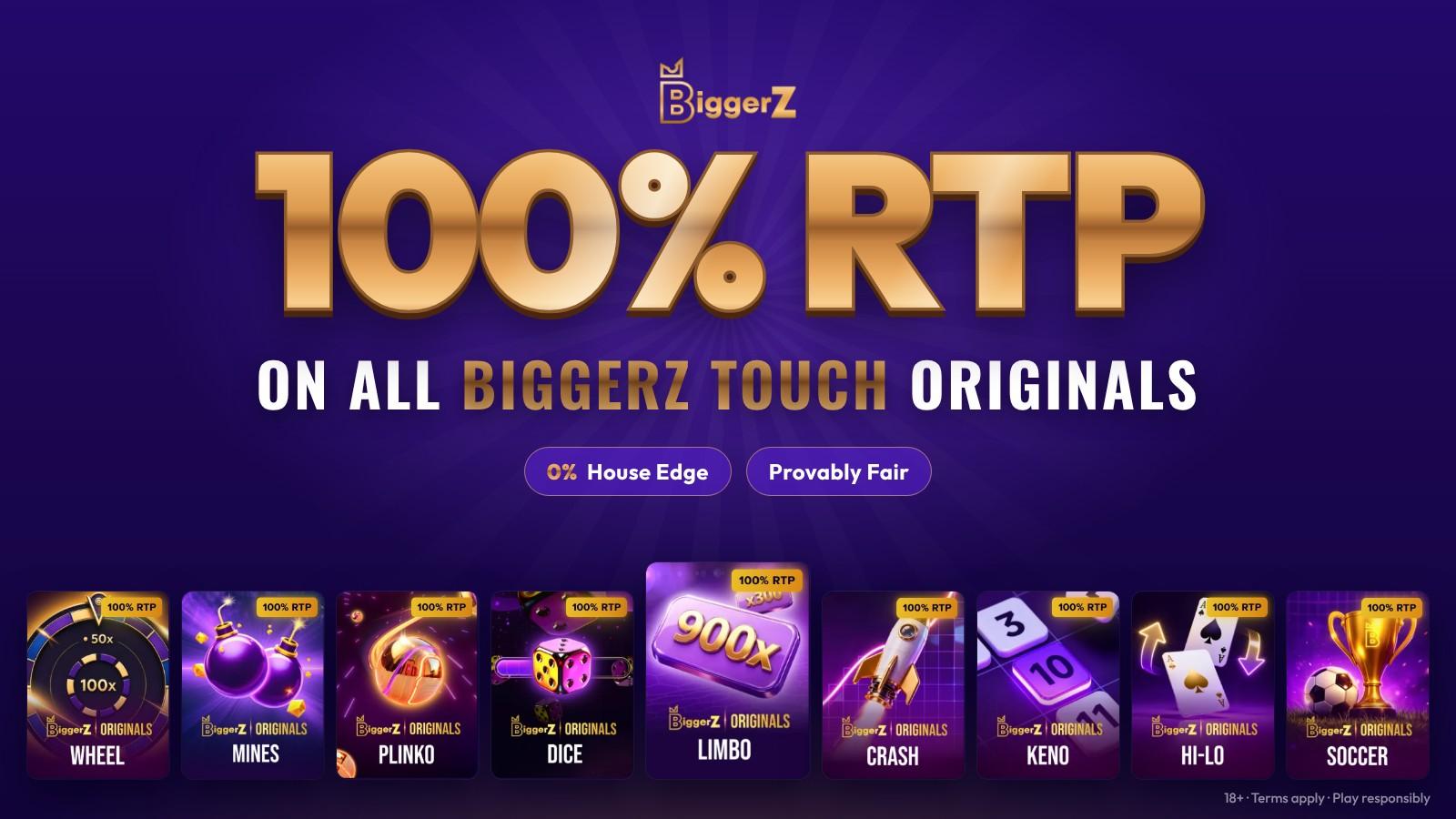 Sòng bạc tiền điện tử BiggerZ ra mắt 100% RTP gốc với tỷ lệ lợi nhuận nhà cái là 0%