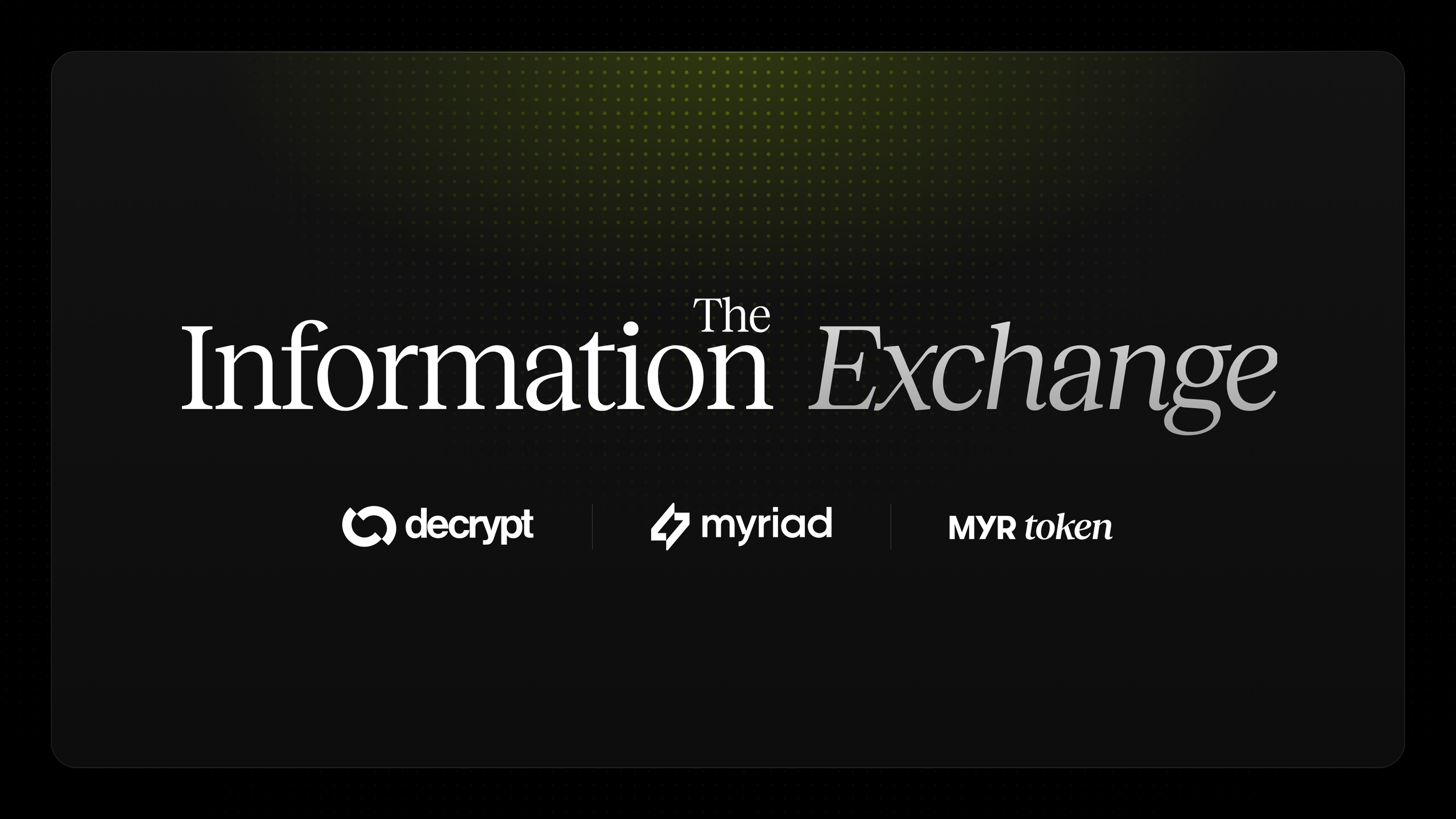 Giới thiệu Sàn giao dịch thông tin trên Solana, được cung cấp bởi Decrypt và MYR